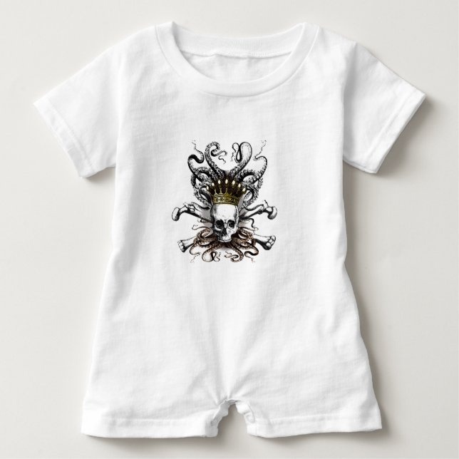 Camiseta De Bebé King Squid Skull Baby (Anverso)