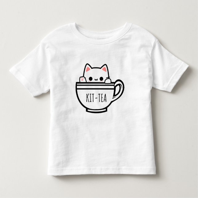 Camiseta De Bebé Kit Tea Funny Cat Pun Kawaii Cat (Anverso)