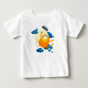 Camiseta De Bebé Kitten lindo volando con paraguas