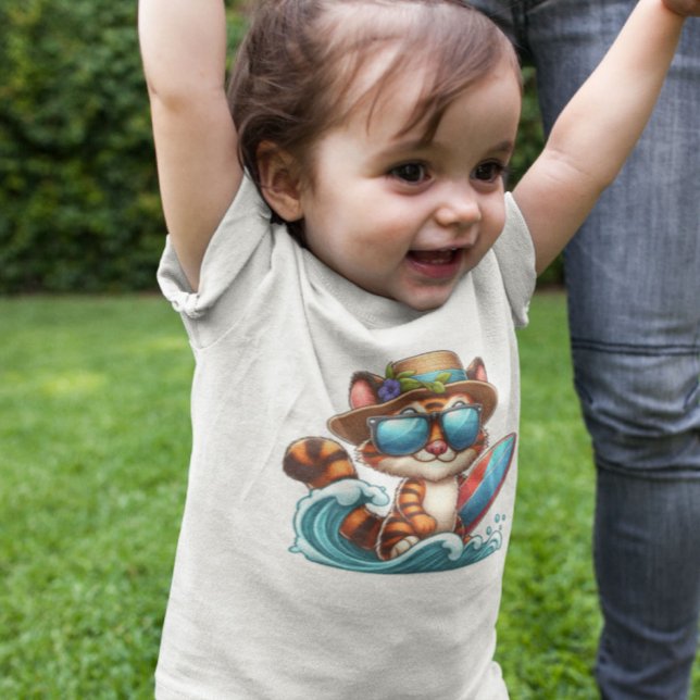 Camiseta De Bebé Kitten Surfer (Subido por el creador)