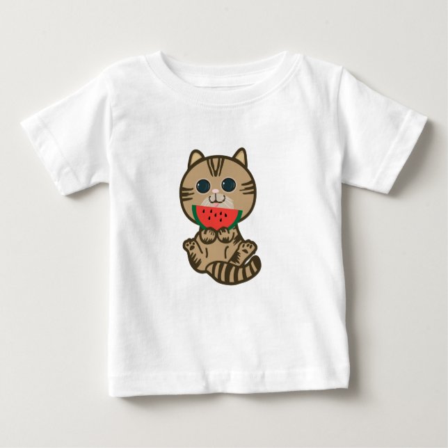 Camiseta De Bebé kitty y sandía (Anverso)