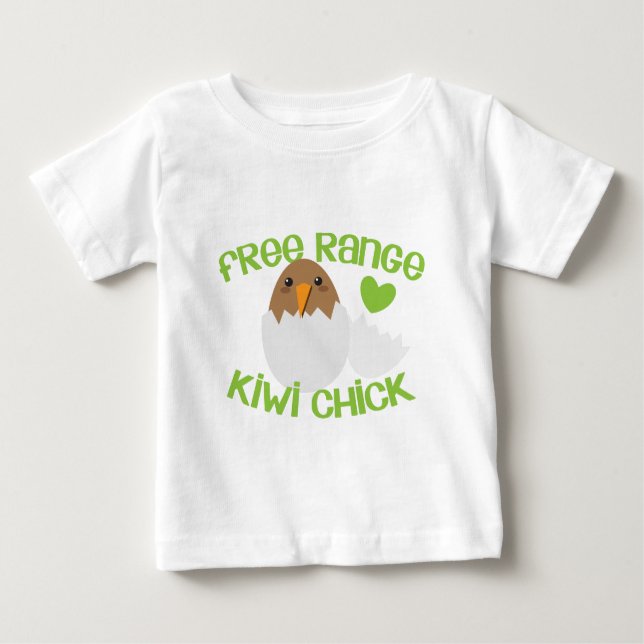Camiseta De Bebé KIWI Chick Free Range Nueva Zelanda (Anverso)