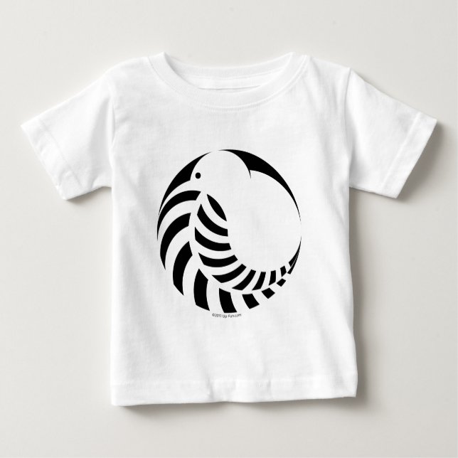 Camiseta De Bebé Kiwi de NZ/emblema del helecho de plata (Anverso)