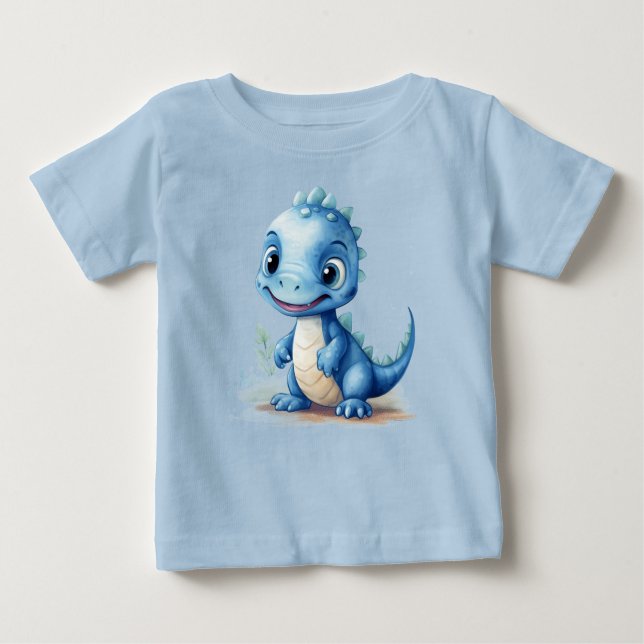 Camiseta De Bebé Kleine Blauwe Dino (Anverso)