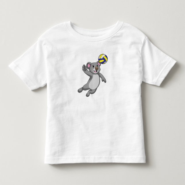 Camiseta De Bebé Koala como jugador de voleibol con voleibol (Anverso)