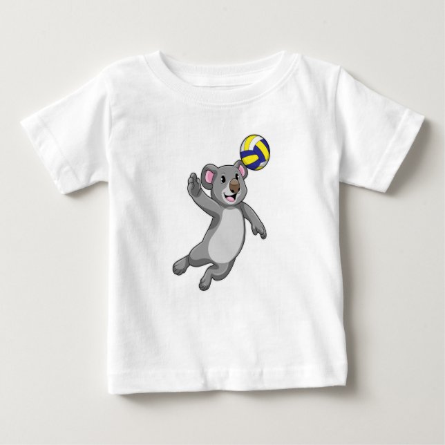 Camiseta De Bebé Koala como jugador de voleibol con voleibol (Anverso)