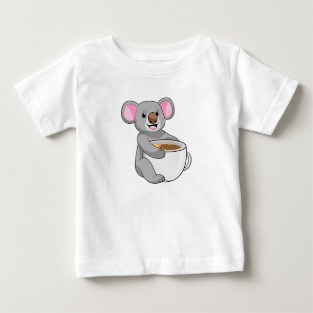 Camiseta De Bebé Koala con Copa de Café (Anverso)