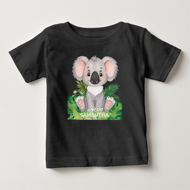 Camiseta De Bebé Koala de Vida Silvestre Personalizado para Bebé (Anverso)