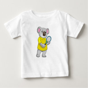 Camiseta De Bebé Koala en tenis con raqueta de tenis