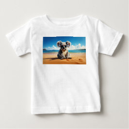 Camiseta De Bebé Koala en una playa de arena
