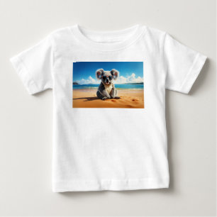 Camiseta De Bebé Koala en una playa de arena