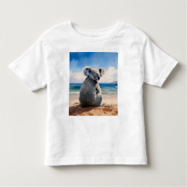Camiseta De Bebé Koala en una playa de arena