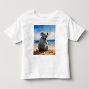 Camiseta De Bebé Koala en una playa de arena