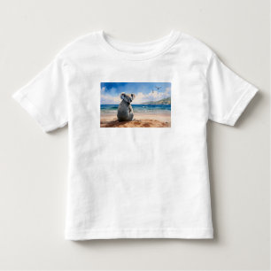 Camiseta De Bebé Koala mirando el océano