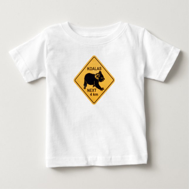 Camiseta De Bebé Koalas Siguiente 4 Km Rótulo Cute (Anverso)