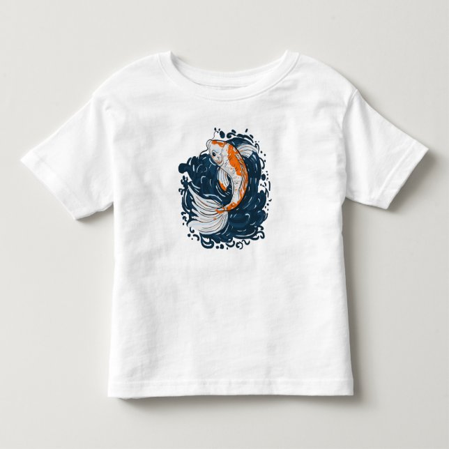 Camiseta De Bebé Koi Maestro de curvado de agua para peces (Anverso)