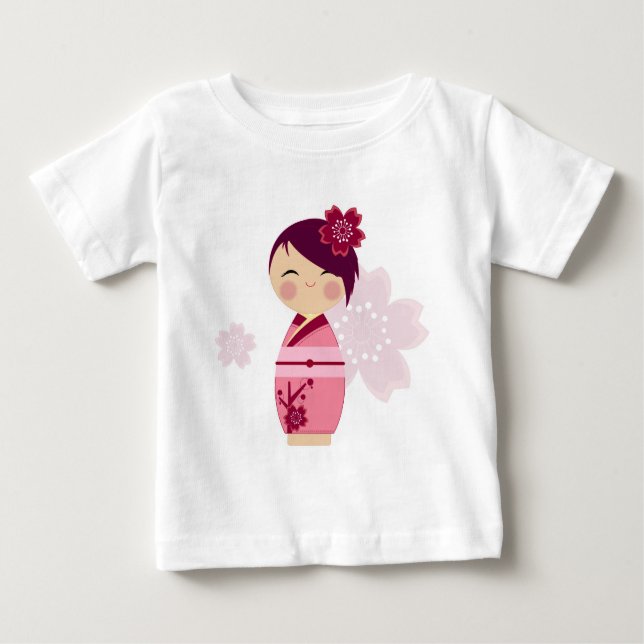 Camiseta De Bebé Kokeshi Sakura Baby Tee (Anverso)
