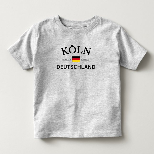 Camiseta De Bebé Koln (Colonia) Coordenadas Deutschland Alemán (Anverso)