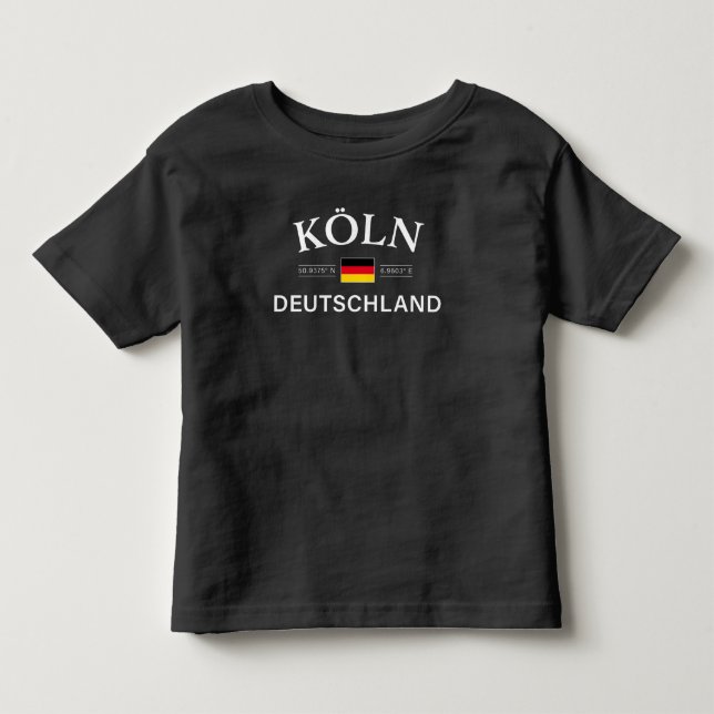 Camiseta De Bebé Koln (Colonia) Coordenadas Deutschland Alemán (Anverso)