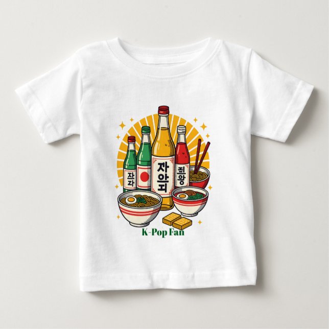 Camiseta De Bebé Korean Pop Culture Chest Print (Anverso)