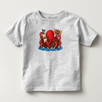 Camiseta De Bebé Kraken de Abrazos Gratis! Monstruo Marino DND Ador
