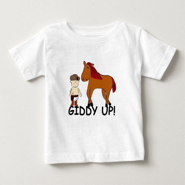 Camiseta De Bebé KRW Cute Giddy Up Horsie Baby Cowboy (Anverso)