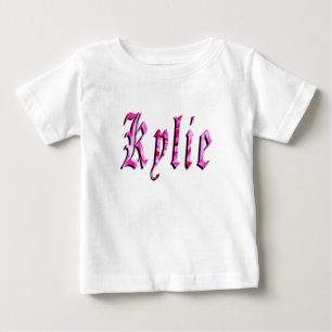Camiseta De Bebé "Kylie" Floral Rosa Nombre Kylie,