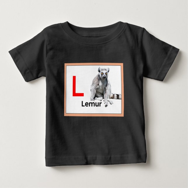 Camiseta De Bebé L es para Lemur (Anverso)