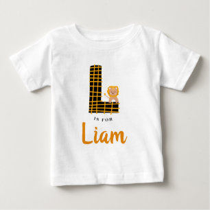 Camiseta De Bebé L es para Liam (o su nombre PERSONALIZADO L) Selva