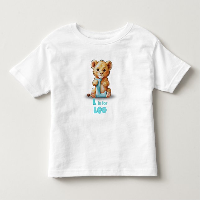 Camiseta De Bebé L is for Leo - Custom Toddler T-Shirt (Anverso)