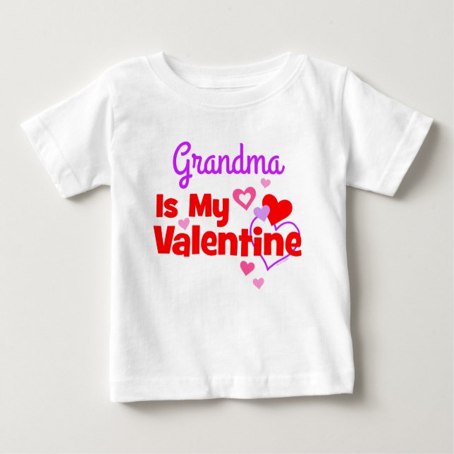 Camiseta De Bebé La Abuela Es Mi San Valentín (Anverso)