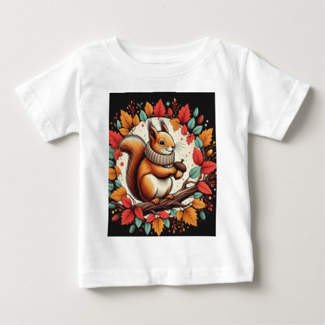 Camiseta De Bebé La ardilla sonriente (Anverso)