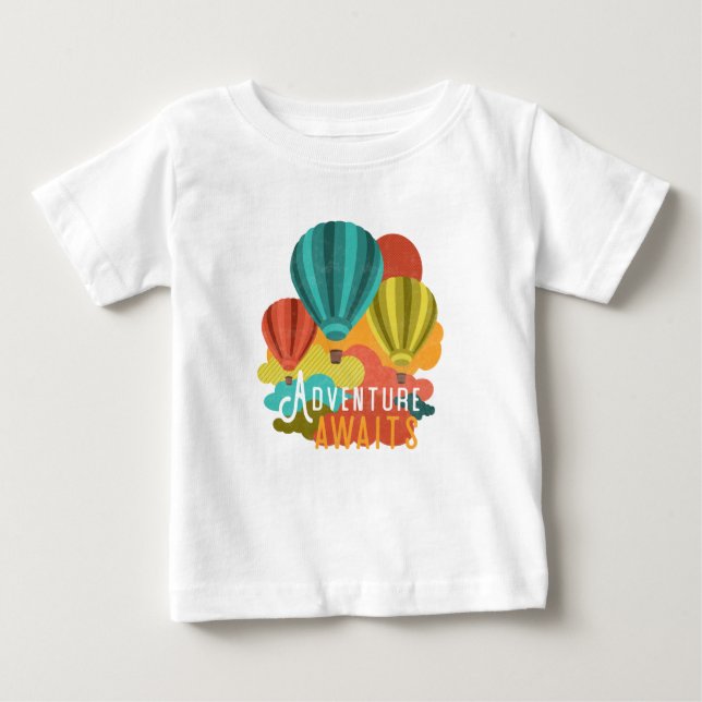 Camiseta De Bebé La aventura del globo del aire caliente aguarda (Anverso)