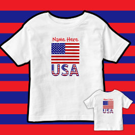 Camiseta De Bebé La bandera estadounidense de Estados Unidos roja p