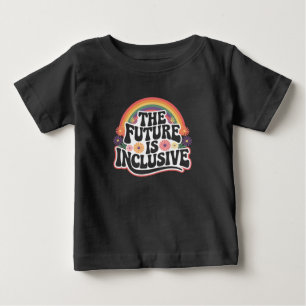 Camiseta De Bebé La Bandera LGBTQ Arcoíris Inclusivo del Futuro Gay