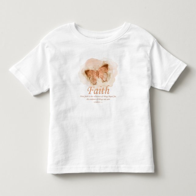 Camiseta De Bebé La Biblia Cristiana Femenina Verse Butterfly:Fe (Anverso)