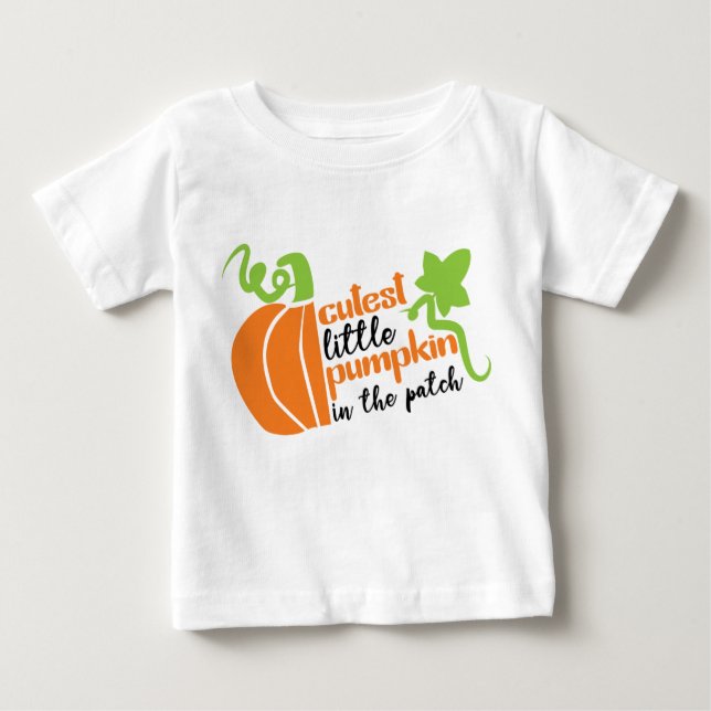 Camiseta De Bebé La calabaza más pequeña en el parche del otoño (Anverso)