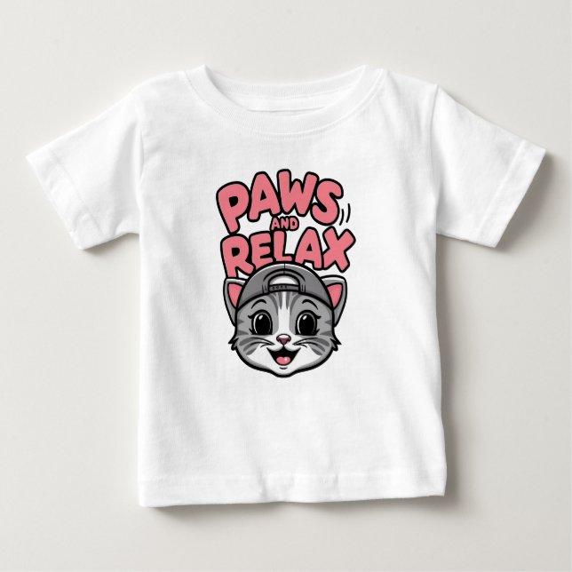 Camiseta De Bebé la cara de un gato lindo (Anverso)