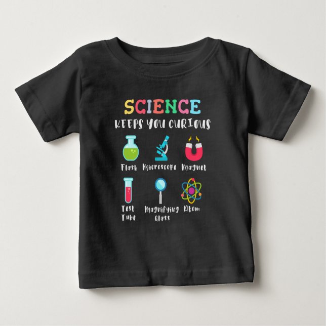 Camiseta De Bebé La ciencia te mantiene curioso (Anverso)