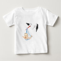La cigüeña lleva una camiseta bebé graciosa