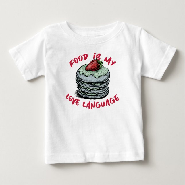 Camiseta De Bebé La comida es mi idioma de amor (Anverso)