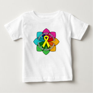 Camiseta De Bebé La conciencia bífida de Spina importa los pétalo