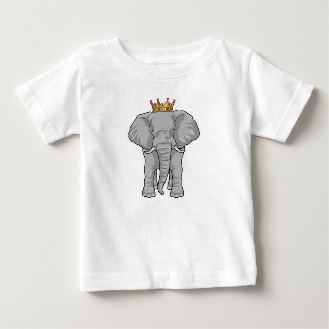 Camiseta De Bebé La Corona del Rey del Elefante (Anverso)