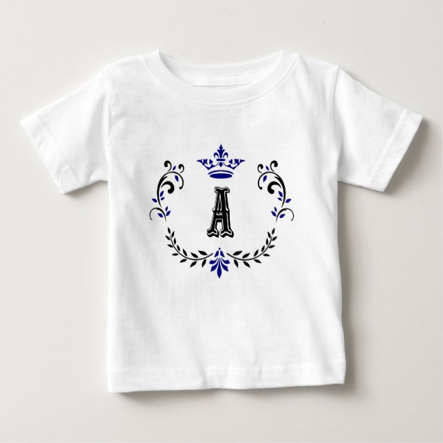 Camiseta De Bebé La Corona Usó Un Monograma (Anverso)