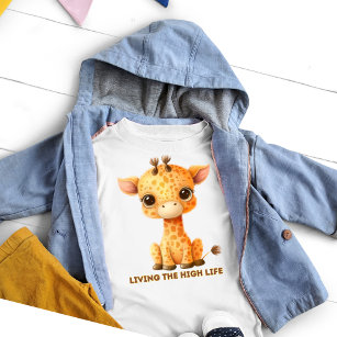 Camiseta De Bebé La divertida jirafa que vive en lo alto de la vida