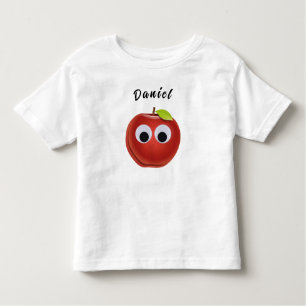 Camiseta De Bebé La divertida Manzana Roja con los ojos en Google
