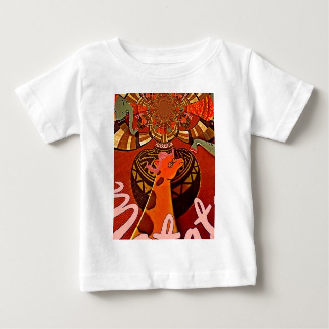 Camiseta De Bebé La elegante y divertida jirafa de estilo africano (Anverso)