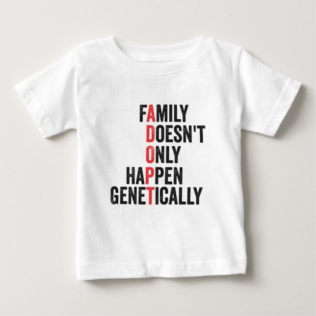 Camiseta De Bebé La familia de adopciones retro no sólo sucede con  (Anverso)