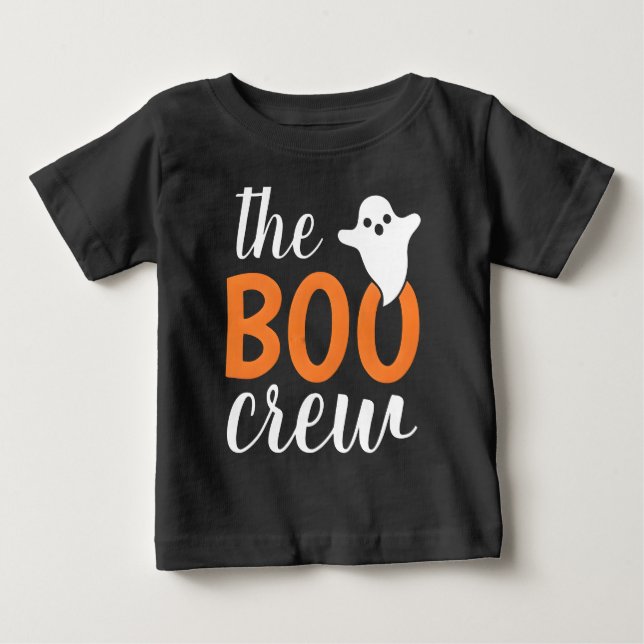 Camiseta De Bebé La familia de Boo Crew Naranja Halloween (Anverso)