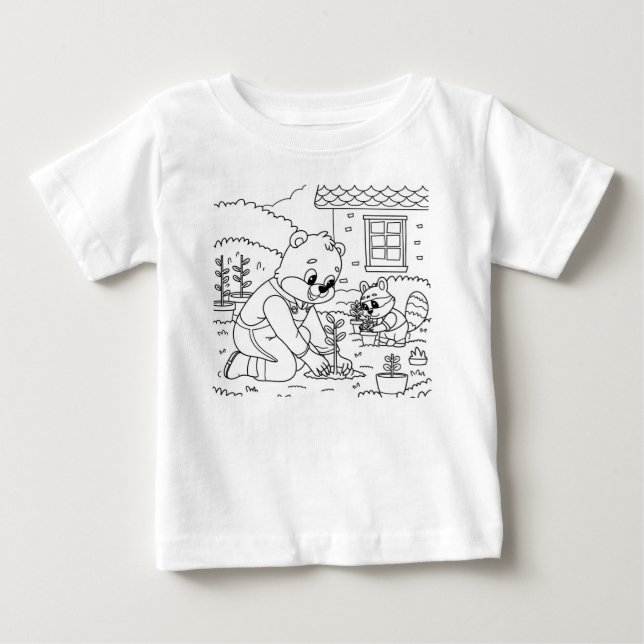 Camiseta De Bebé La familia del oso y la madre personalizado Rabit (Anverso)